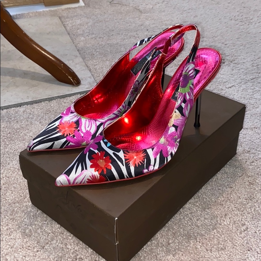 Blossom open back heels, brand new